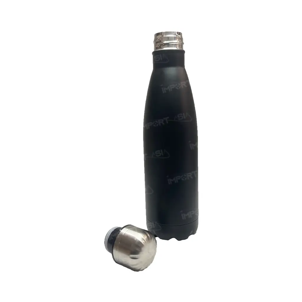 Termo tipo bala metálico negro para grabado laser fibra 500ml 