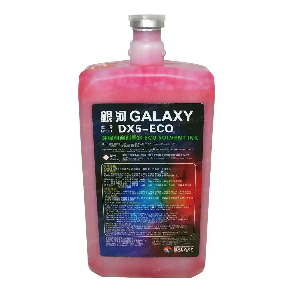 Tinta Ecosolvente galaxy Dx5 CMYK
