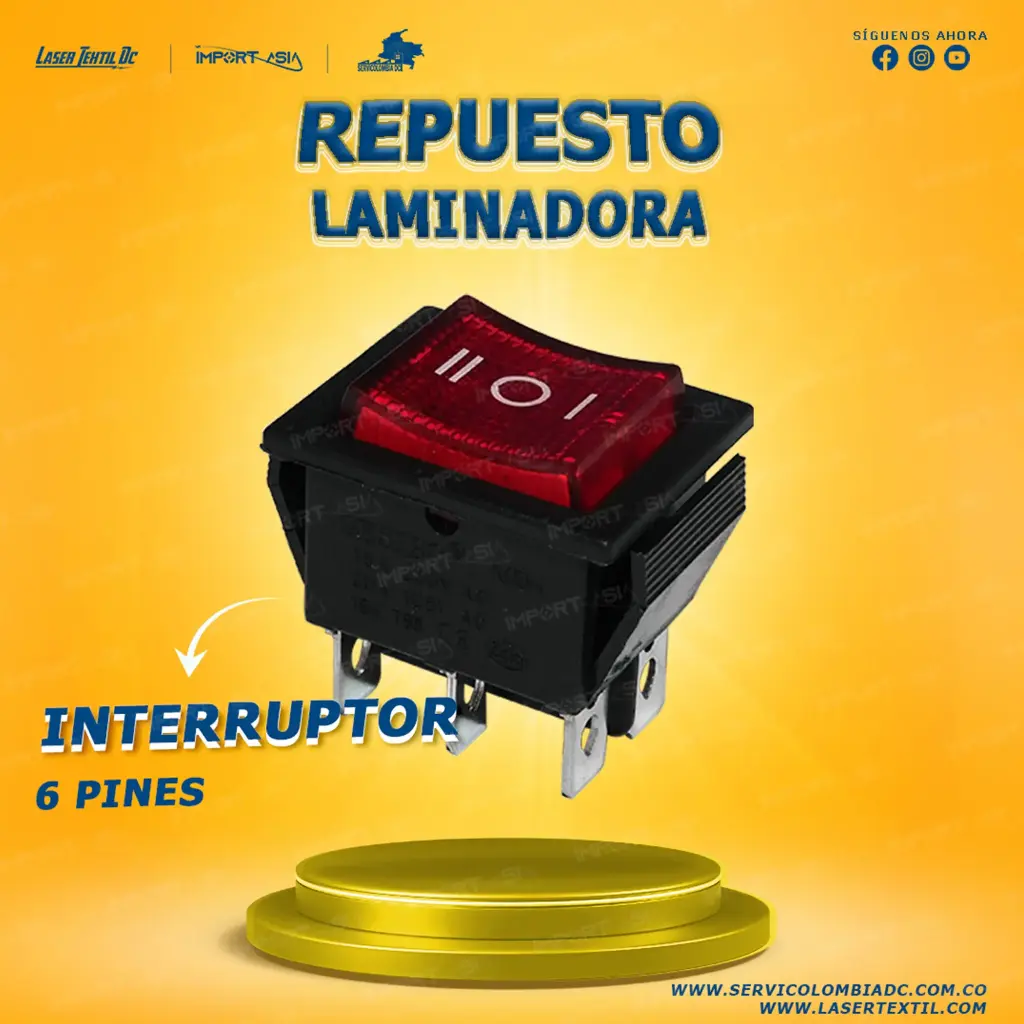 Interruptor 6 pines para laminadora 
