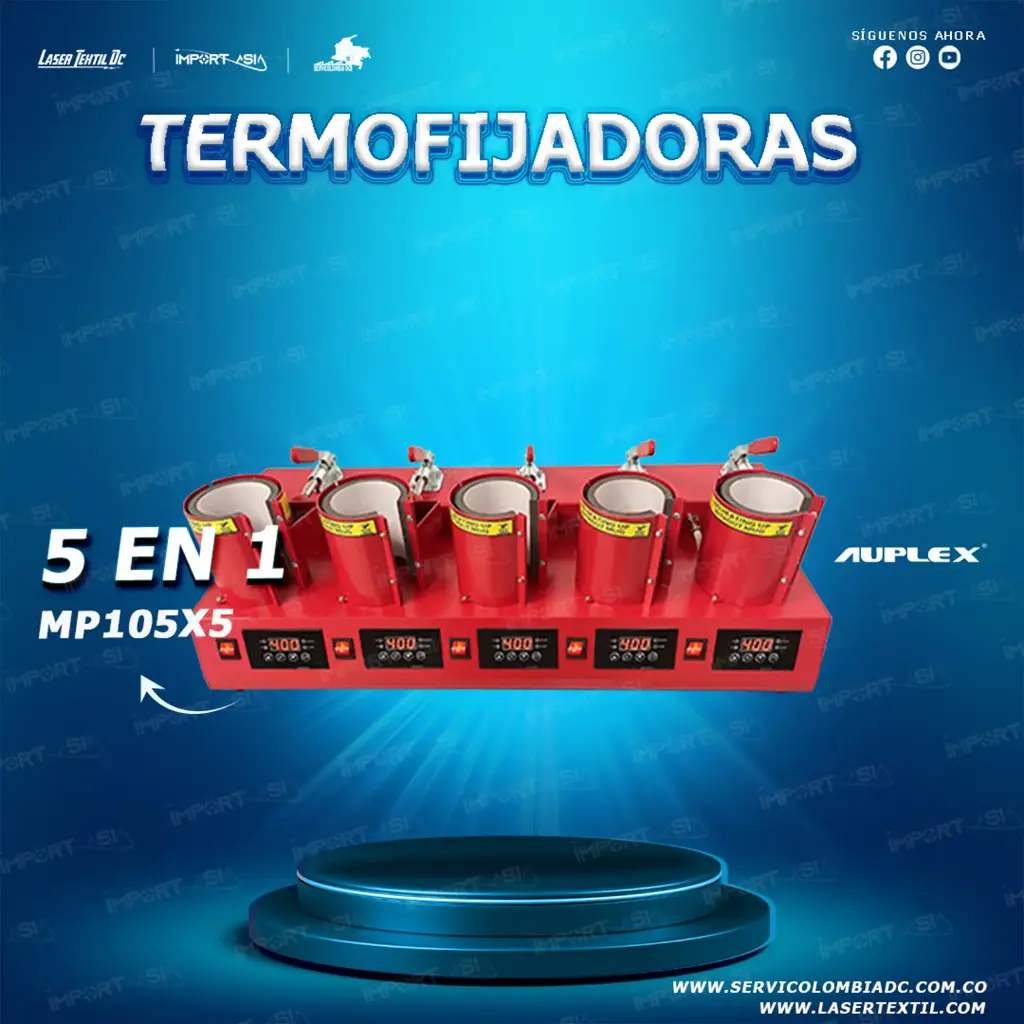 [TERM-5PUESTOS] Termofijadora Para Mug 5 Puestos