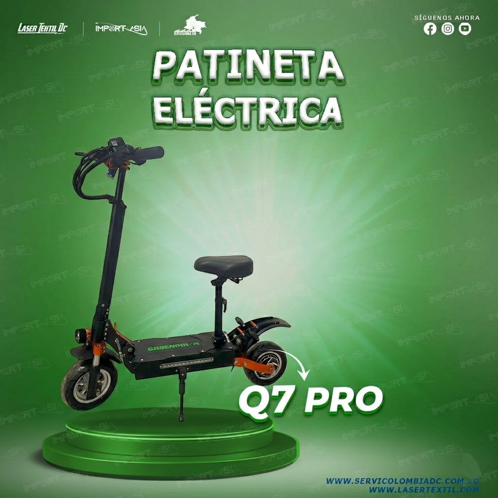 [Q7-PRO-1800W] Patineta eléctrica  Greenpir-A Q7 PRO 1800w