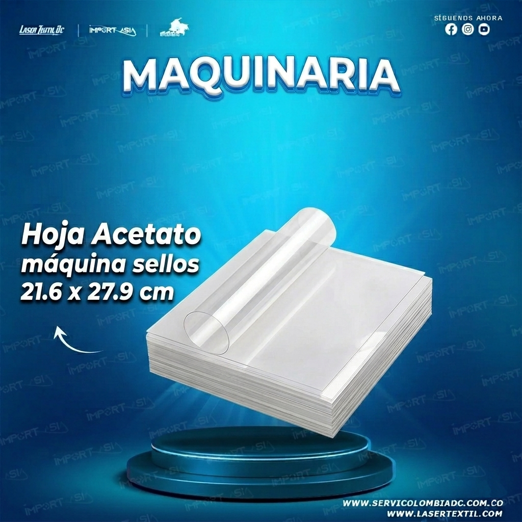 Hoja acetato maquina sellos