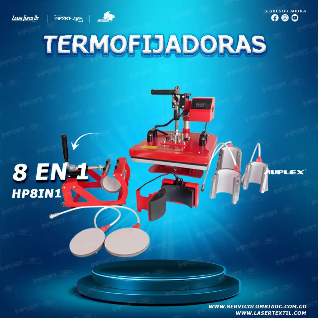[TERMO8IN1-110V] Termofijadora 8 en 1 Resistencias Intercambiables (110V)